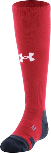 Under Armour Youth Team Over-The-Calf Socks, 1-Pair, Red/Black/White, Small