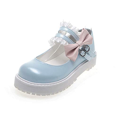 BB BEROBELLO FASHION IS AN ATTITUDE Japanese Sweet Lolita Flat Shoes Maid Cosplay Mary Jane Shoes Sky Blue