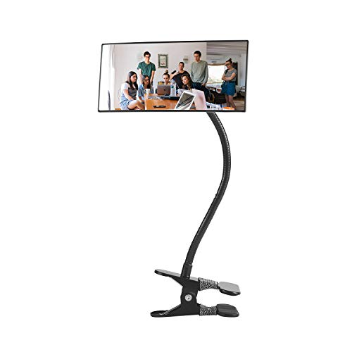 Clip On Security Mirror, Cubicle Computer Desk Convex Mirror for Office Personal Safety Rearview Monitors or Anywhere (7.28' Rectangle Mirror with Border)