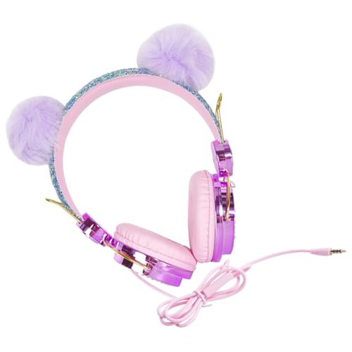 ARTIBETTER Headphones Gift Gift USB Gaming Headset Wired Earphones Girl Gifts Wired Headphone Headset with Microphone Over Headsets Purple Abs Child