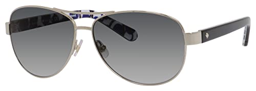 Kate Spade New York Women's Dalia 2 Aviator Sunglasses, Silver Dots & Gray Gradient, 58 mm