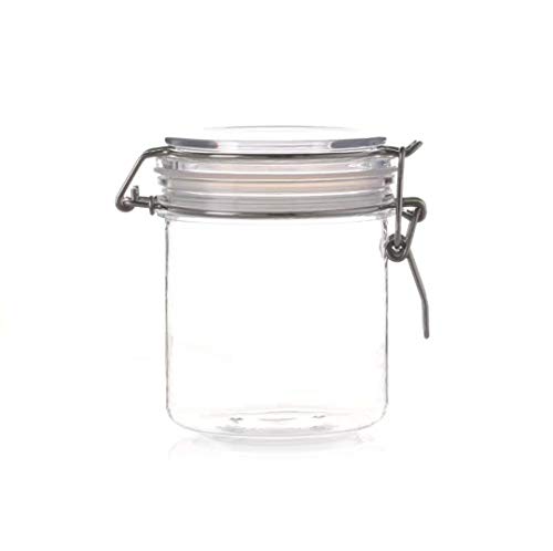 FixtureDisplays Wire Clasp PET Jar 450 ml Spice Jar Seal Paint Jar Oil Storage Plastic Mason Jar 18615-450ML-NPF