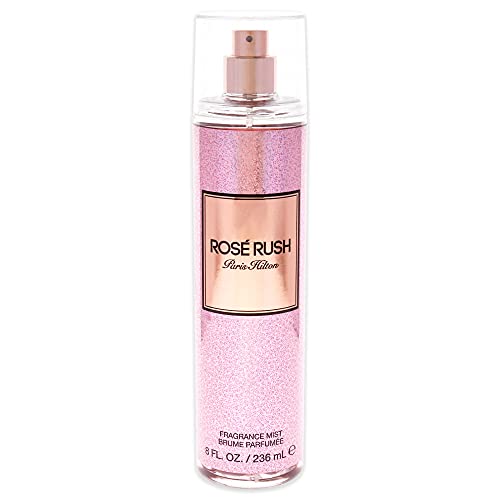 Paris Hilton Rose Rush Body Spray for Women | Floral and Fruity Fragrance | Notes of Rose Petals, Papaya and Amber | Feminine, Flirty and Long-Lasting | 8 Oz