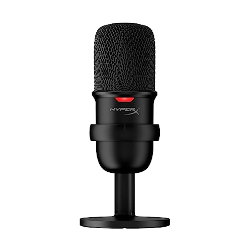 HyperX SoloCast – USB Condenser Gaming Microphone, for PC, PS4, PS5 and Mac, Tap-to-Mute Sensor, Cardioid Polar Pattern, great for Streaming, Podcasts, Twitch, YouTube, Discord,Black