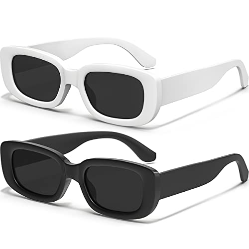 AWGSEE Retro Rectangle Kids Sunglasses 90’s Vintage Fashion Narrow Square Frame Glasses Shades for Girls Boys UV Protection