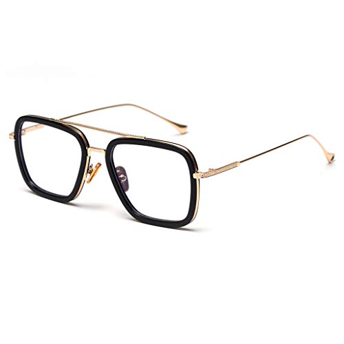 kachawoo Transparent Square Glasses Frame Women Half Metal Male Eyeglasses Optical Clear (gold with black)