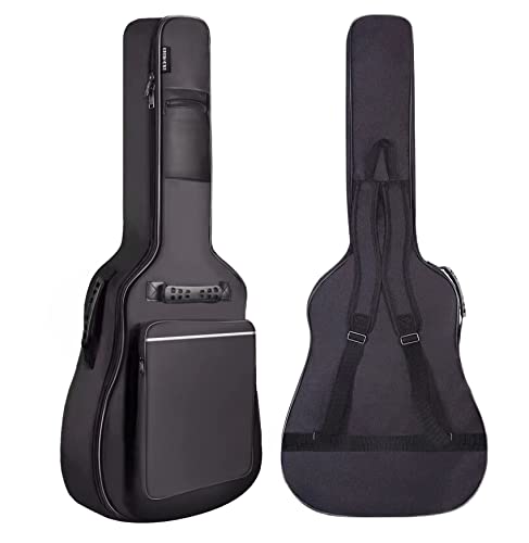 GIGKOUKI 40 41 Inch Guitar Case for Acoustic Guitars Soft 0.35' Padded Guitar Bag, Waterproof Guitar Gig Bag Classical with Back Hanger Loop and Shoulder Strap