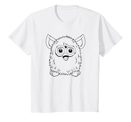 Kids Furby Classic Toy Outline Vintage Smiling Portrait T-Shirt