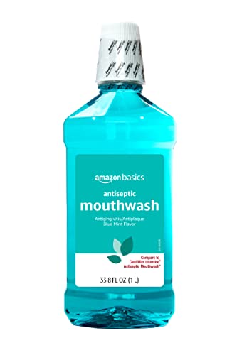 Amazon Basics Antiseptic Mouthwash, Blue Mint, 1 Litre, 33.8 Fluid Ounces, 1-Pack (Previously Solimo)