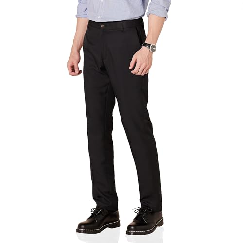 Amazon Essentials Men's Slim-Fit Flat-Front Dress Pant, Black, 31W x 29L