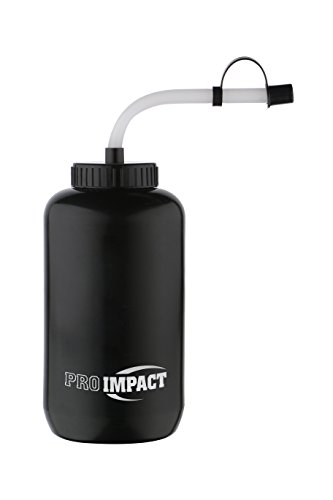 Pro Impact Squeezable Water Bottle Bendable Long Straw - LDPE BPA Free Plastic - Hydration for Baseball Hockey Gym MMA Yoga Boxing Cycling Softball Football Lacrosse (35.5 Oz.)