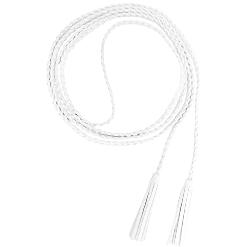 Nanxson Women's Waist Belt Woven Tassels Chain Belt Skinny Belt for Skirt Dress PDW0042 (white)