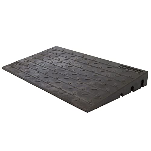 Silver Spring 4' High Rubber 3-Channel Threshold Ramp for Wheelchairs, Mobility Scooters, and Power Chairs, with Slip-Resistant Surface - DH-UP-84