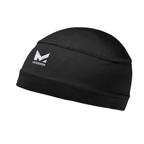 MISSION Cooling Helmet Liner, Black - Lightweight & Breathable - Cools Up to 2 Hours - UPF 50 Sun Protection - Machine Washable