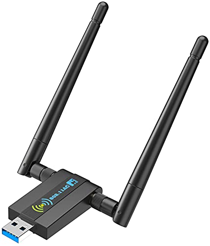 CXFTEOXK Wireless USB WiFi Adapter for PC: 1300Mbps 5G/2.4G Dual Band 5dBi High-gain Antennas WiFi Adapter for Desktop PC, Wireless Adapter for Windows11/10/8/7/Vista/XP, USB Computer Network Adapters