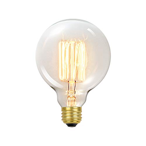 Globe Electric 60W Vintage Edison G30 Vanity Tungsten Incandescent Filament Light Bulb, E26 Standard Base, 245 Lumens