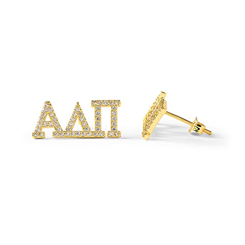 Sorority Shop Alpha Delta Pi Earrings — ADP 18K Gold Plated Sorority Gifts Earrings, Long-Lasting Alpha Delta Pi Gifts for Women