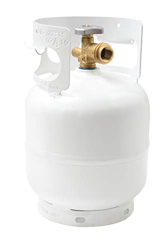 FLAME KING YSN5LB 5 Pound Propane Tank Cylinder, Great For Portable Grills, Fire Pits, Heaters And Overlanding, White