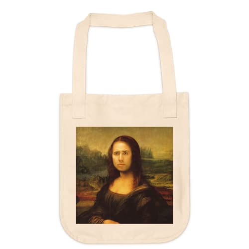 Nicolas Cage As Mona Lisa Painting Tote bag for Women And Men Graphic Shoulder Bags Casual Cloth Purses and Aesthetic Handbags