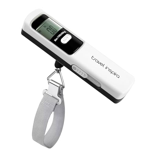 travel inspira Luggage Scale Battery-free, Portable Handheld Digital Suitcase Scale for Travelling, 110lbs/50kg