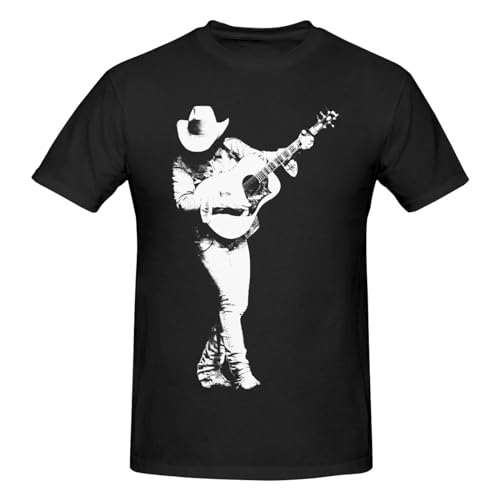 Dwight Music Yoakam Singer Men T Shirts Cotton Round Neck Hip-Hop Short Sleeve Tees Fashionable Loose Version Black Large