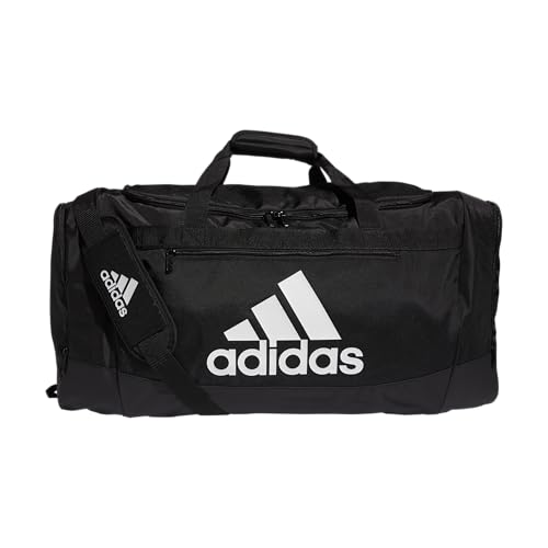 adidas Unisex Defender 4 Large Duffel Bag, Black/White, One Size