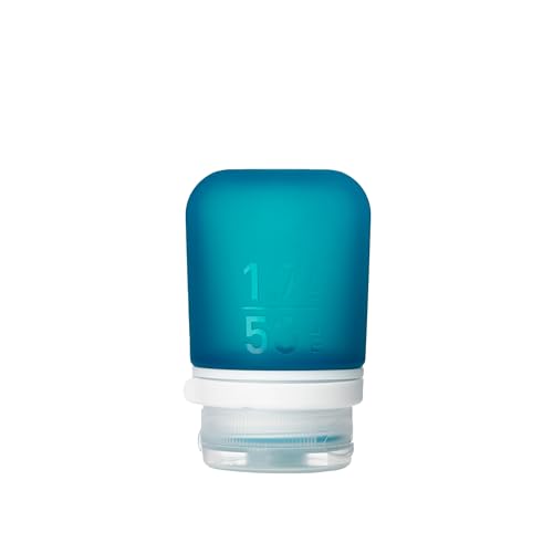 humangear GoToob+ (Small) | Refillable Silicone Travel Bottle | Locking Lid | Food-Safe Material | Teal, Small (1.7 fl.oz; 53ml)