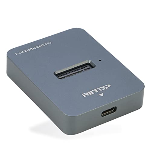 RIITOP M.2 to USB Docking Station, NVMe to USB-C Reader Adapter for Both M.2 (M Key) NVMe SSD and (B+M Key) SATA-Based SSD Enclosure