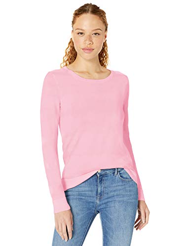 Amazon Essentials Women's Long-Sleeve Lightweight Crewneck Sweater (Available in Plus Size), Light Pink, Medium