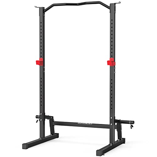 AOTORJAY Power Cage Height Adjustable Squat Rack Home Gym Power Tower Multi-Function Pull Up Station Strength Training Squat stand Barbell Rack (Black)