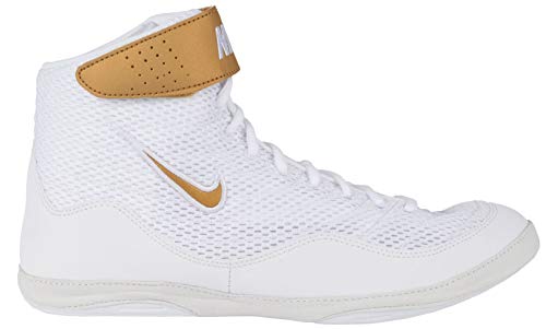 Nike Men's Inflict 3 Wrestling Shoes (White/Gold, 11.5 M US)