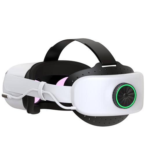 BUSQUEDA Elite Strap with Battery for Oculus Quest 2, 8000mAh Extend 7hrs Playtime,Fast Charging VR Power,Counter Balance&Adjustable Head Strap for Enhanced Support and Comfort in VR White