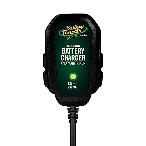 Battery Tender Junior 12V, 750mA Charger and Maintainer: Automatic 12V Powersports Battery Charger for Motorcycle, ATVs, and More - 021-0123