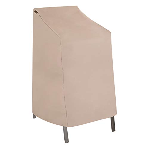 Modern Leisure Chalet Patio Stackable High Back Chair & Bar Stool Cover, 27'L x 27'W x 49'H, Beige