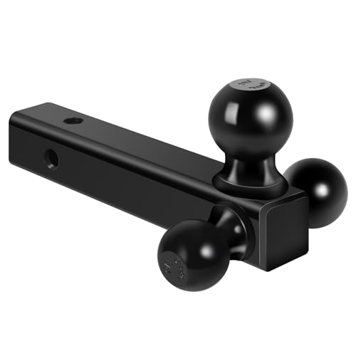 MaxxHaul 70270 Trailer Hitch Hollow Shaft Triple Ball Mount - Black