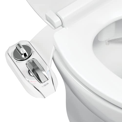 LUXE Bidet NEO 320 Plus - Only Patented Bidet Attachment for Toilet Seat, Innovative Hinges to Clean, Slide-in Easy Install, Advanced 360° Self-Clean, Warm, Dual Nozzles, Feminine & Rear Wash (Chrome)