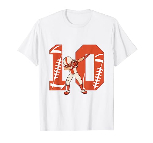 10 Years Old Boy Football Player 10th Football Birthday Boys T-Shirt