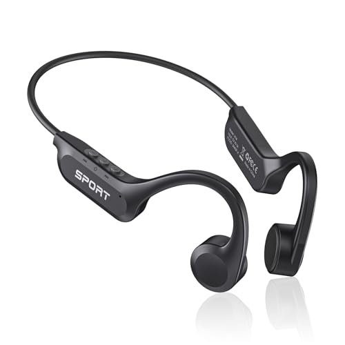 CXK Bone Conduction Headphones Bluetooth 5.3 Open Ear Headphones with Mic, Premium Loud Sound 8Hrs Playtime Bluetooth Headphones, IPX6 Waterproof Sports Headset for Running, Cycling, Walking