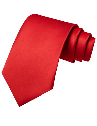 JEMYGINS Red Tie Silk Necktie for Men Business and Wedding