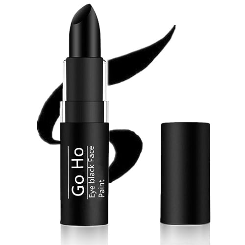 Go Ho Eye Black Stick for Sports,Easy to Color Black Face Paint Stick,Waterproof Eye Black Baseball Gifts,Softball/Football Accessories,Black Lipstick&Face Body Paint for Halloween Makeup
