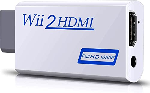 vienon Wii to hdmi Converter, wii hdmi Adapter with 3.5mm Audio Jack&HDMI Output 1080P Full HD Compatible with Wii, Wii U, HDTV, Monitor-Supports All Wii Display Modes(White)