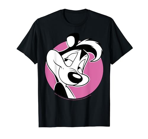 Looney Tunes Pepe Le Pew Pink Circle Portrait T-Shirt