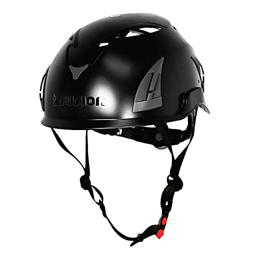 Fusion Climb Meka II Climbing and Zipline Safety Helmet - Black, 6.25-Inch H x 10.3-Inch L x 8.25-Inch W