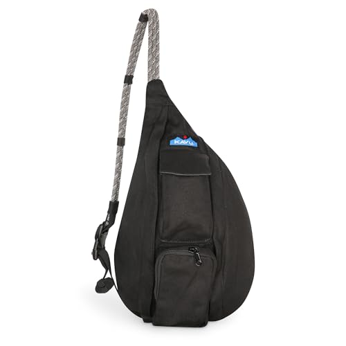 KAVU Mini Rope Bag Cotton Crossbody Sling - Black