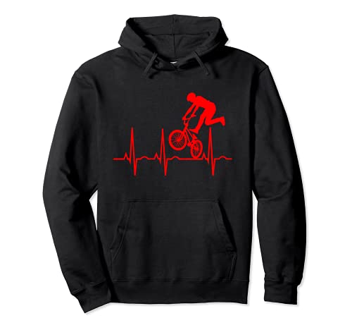 BMX Heartbeat Riders Biking Gifts For Men Women Kids Youth Pullover Hoodie