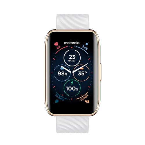 Motorola Moto 40 Smartwatch -10 Days Battery Life, Google Fit Integration, 1.5'' Crystal Clear Display, Heart Tracking, in-Depth Sleep Tracking, iOS and Android Compatible (Rose Gold)