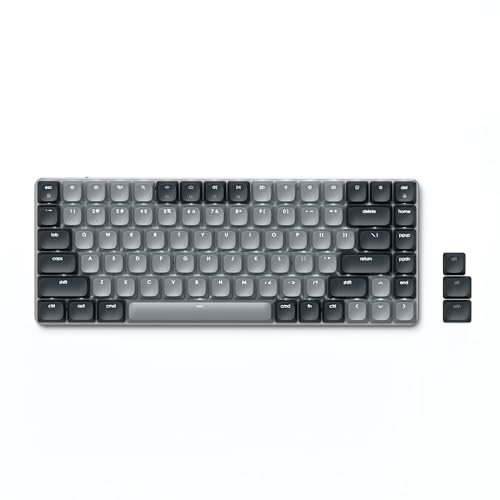 Satechi SM1 75% Mechanical Keyboard, LED Backlit Bluetooth Keyboard, 84 Keys Compact Wireless Keyboard, Gaming Keyboard for Mac and Windows - Dark Grey/Grey