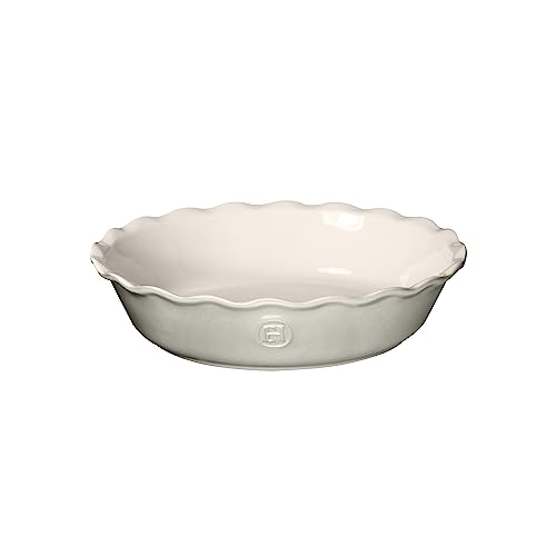 Emile Henry 9'/1.4 qt Modern Classics Collection pie dish, Pearl Gray