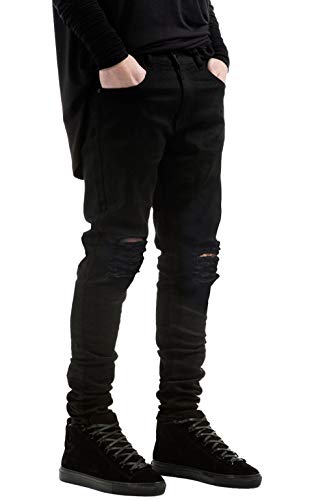 IA ROD CA Boy's Black Stretch Destroyed Ripped Distressed Fashion Skinny Slim Fit Jeans 8