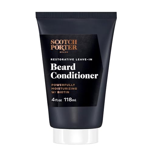 Scotch Porter Restorative Leave-In Beard Conditioner – Deep Conditioning Softener with Lightweight Feel, Reduces Frizz & Provides Long-lasting Hydration & Shine to Dull, Dry, Coarse Beards – 4 oz.